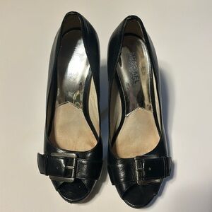 Michael Kors Black Heeled Open Toe with Buckle Detail  Shoe Size 7